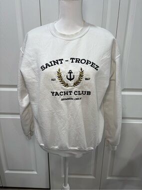 Yacht Club White Crewneck Sweatshirt